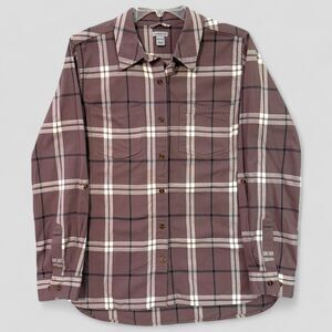 Carhartt Women's Button-Up Shirt Plaid Long Sleeve Blouse Size Medium